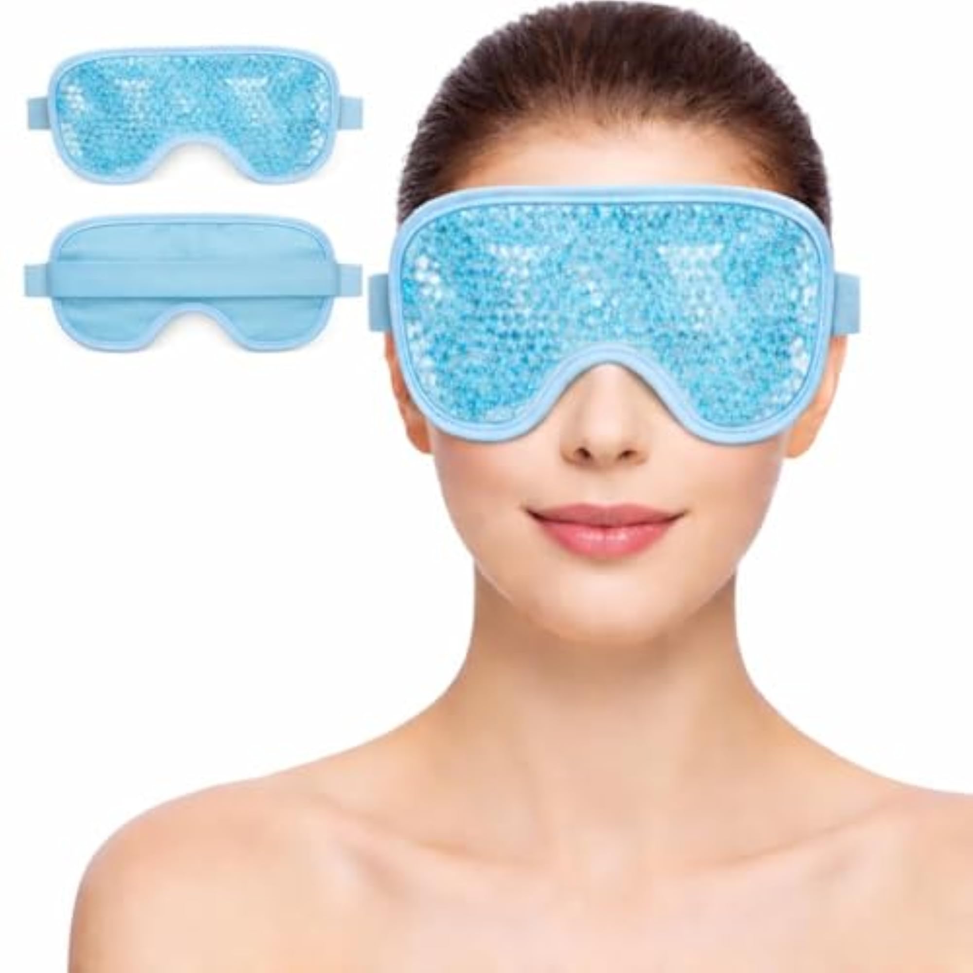 Eye Mask Sleeping Reusable Gel Beads Hot Cold Therapy, Pain Relief Mask